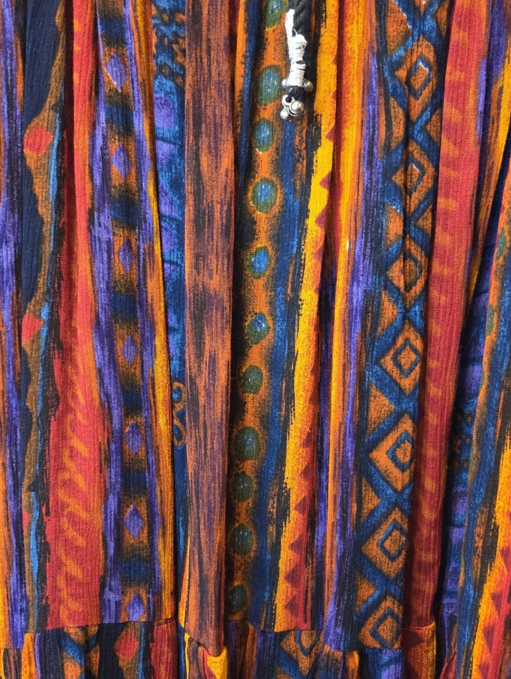 NWT Vintage 90s Worthington Boho Tiered Maxi Skirt Large Geometric Ikat Print - Picture 3 of 14